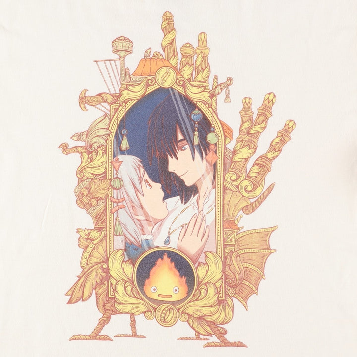HOWL'S MOVING CASTLE Character Print T-Shirt (Men's XL equivalent) cotton unbleached Vintage Second Hand