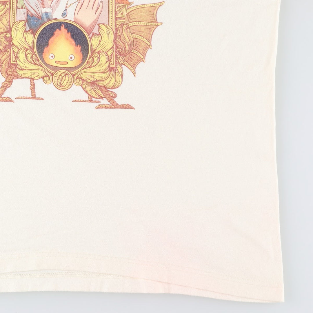HOWL'S MOVING CASTLE Character Print T-Shirt (Men's XL equivalent) cotton unbleached Vintage Second Hand
