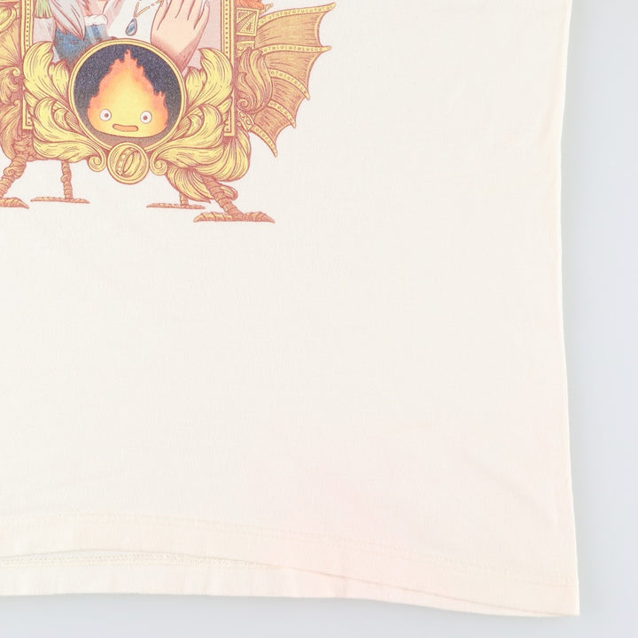HOWL'S MOVING CASTLE Character Print T-Shirt (Men's XL equivalent) cotton unbleached Vintage Second Hand