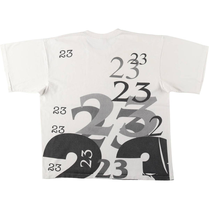 90'S Nike Silver Tag Michael Jordan Print T-Shirt, Made in USA, Men's Size L (approx.), Vintage cotton white type Vintage Second Hand