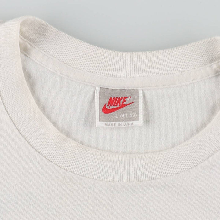 90'S Nike Silver Tag Michael Jordan Print T-Shirt, Made in USA, Men's Size L (approx.), Vintage cotton white type Vintage Second Hand