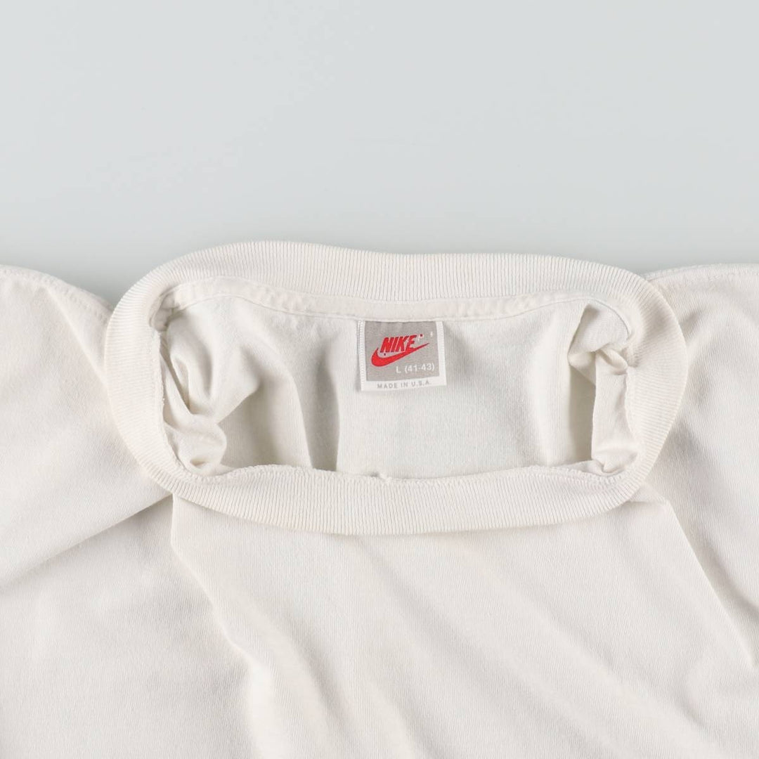 90'S Nike Silver Tag Michael Jordan Print T-Shirt, Made in USA, Men's Size L (approx.), Vintage cotton white type Vintage Second Hand