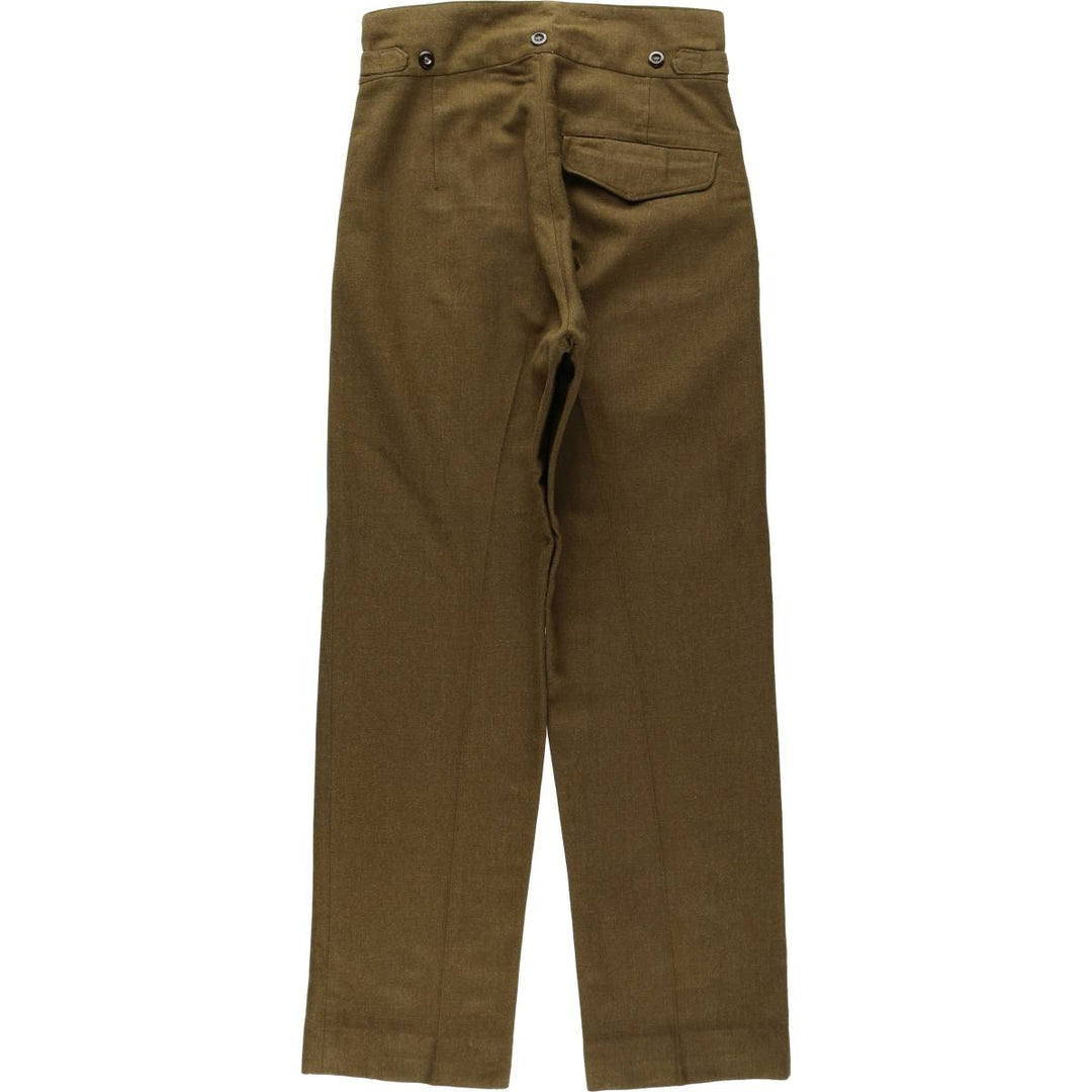 1960'S Australian Army Two-Pleat Military Wool Trousers, Size 7 (Men's W30 equivalent), Vintage unclear Khaki type Vintage Second Hand