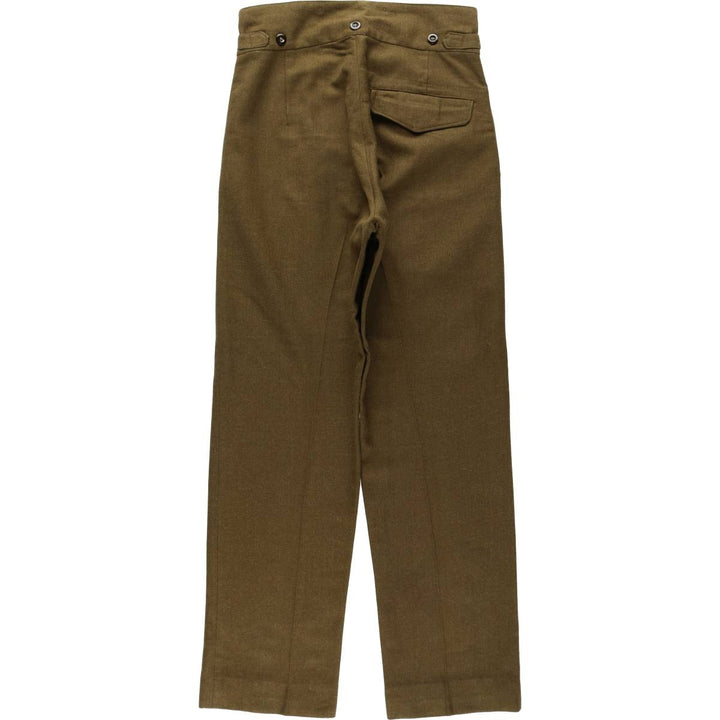 1960'S Australian Army Two-Pleat Military Wool Trousers, Size 7 (Men's W30 equivalent), Vintage unclear Khaki type Vintage Second Hand