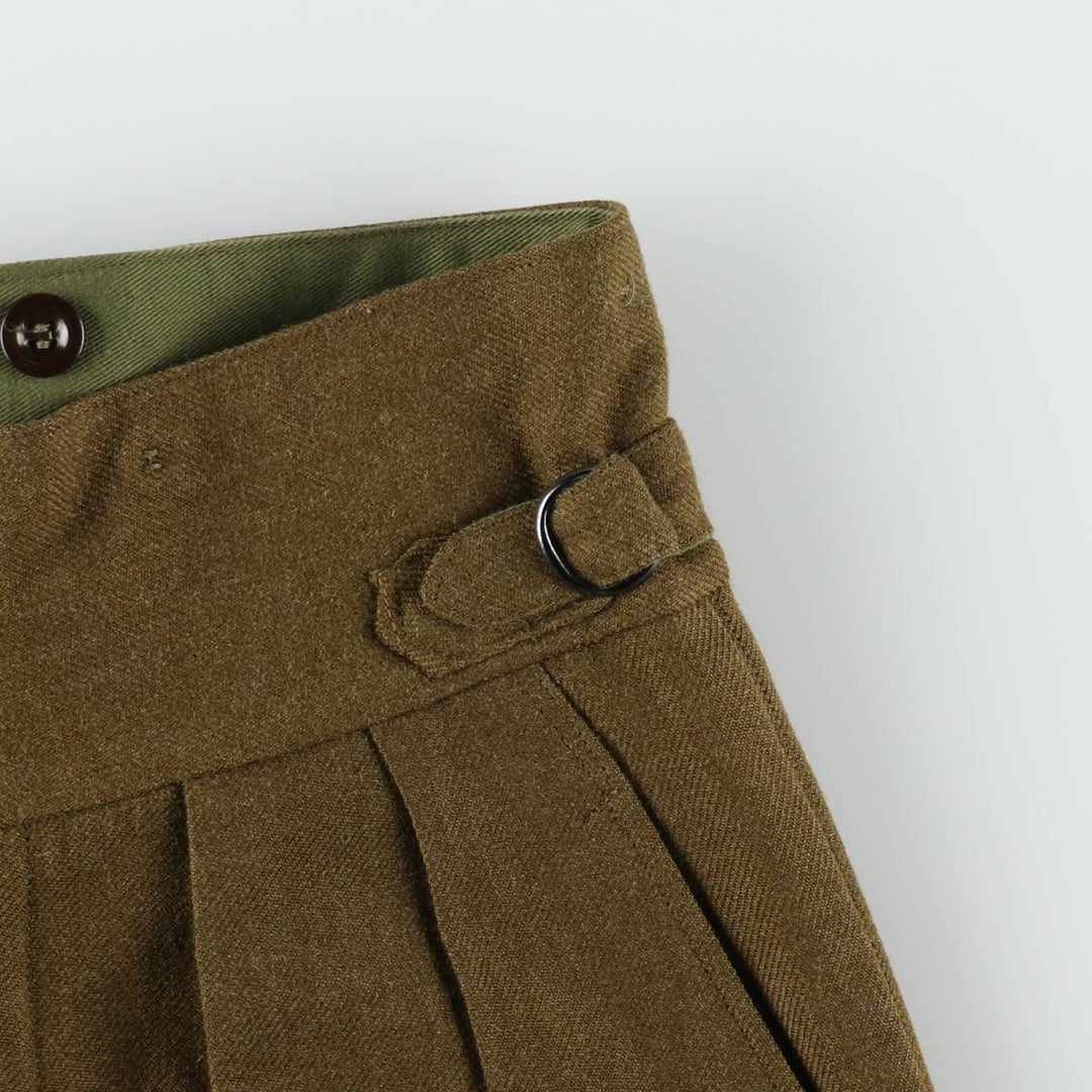 1960'S Australian Army Two-Pleat Military Wool Trousers, Size 7 (Men's W30 equivalent), Vintage unclear Khaki type Vintage Second Hand