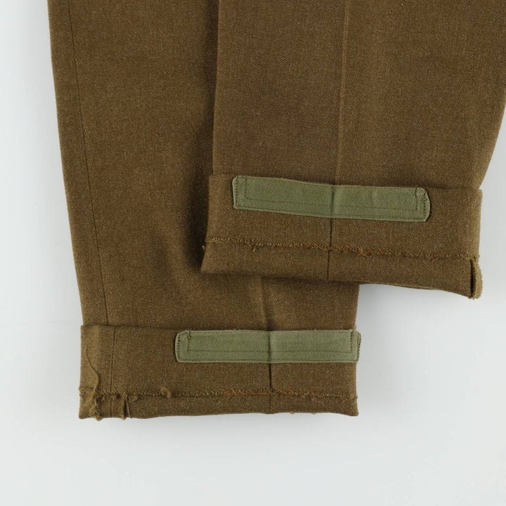 1960'S Australian Army Two-Pleat Military Wool Trousers, Size 7 (Men's W30 equivalent), Vintage unclear Khaki type Vintage Second Hand