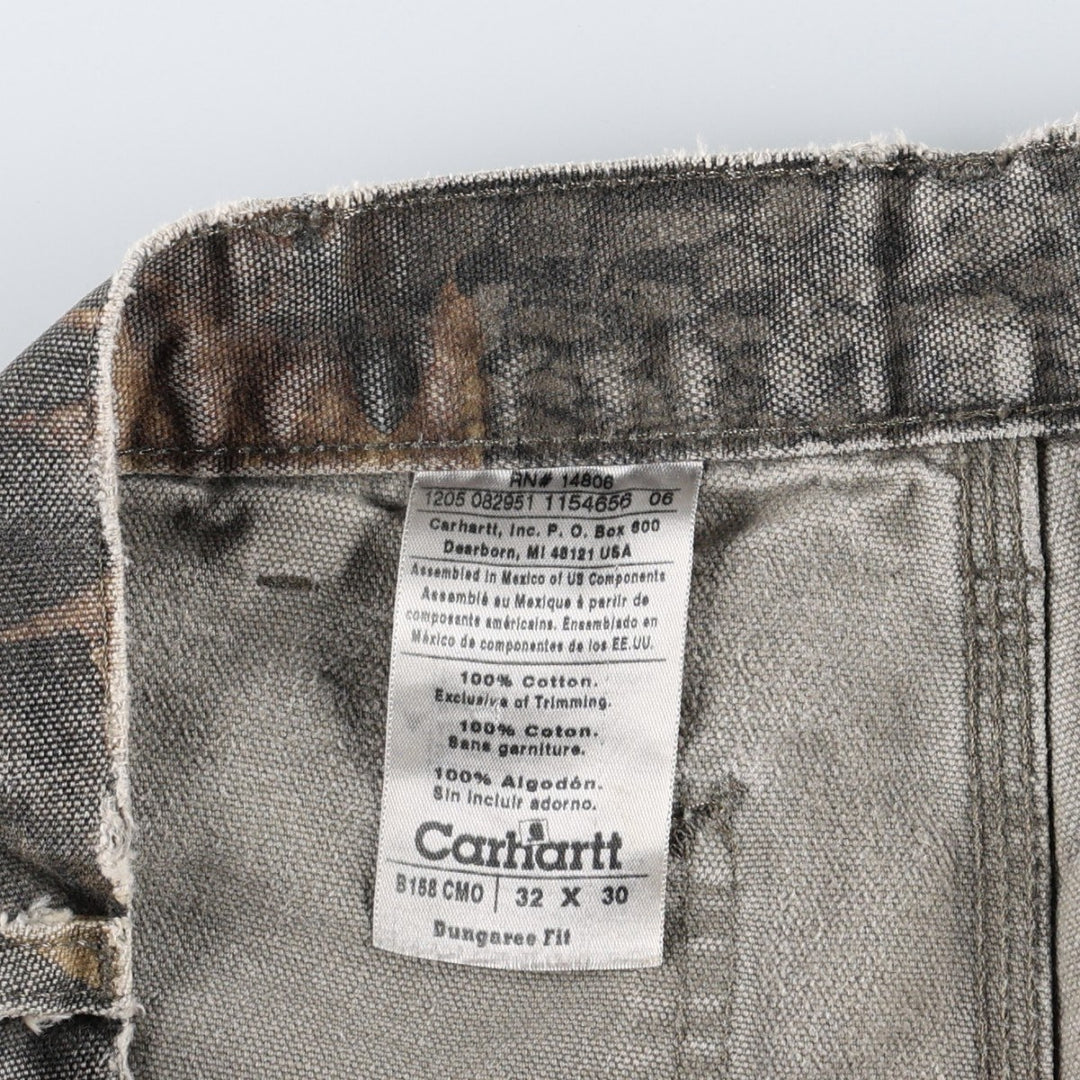 2000'S Carhartt Dungaree Fit Camouflage Pattern Realtree Camo Duck Painter Pants Men's W32 (approx.) cotton Khaki type brown Vintage Second Hand