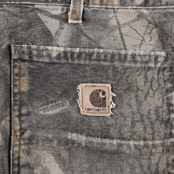 2000'S Carhartt Dungaree Fit Camouflage Pattern Realtree Camo Duck Painter Pants Men's W32 (approx.) cotton Khaki type brown Vintage Second Hand