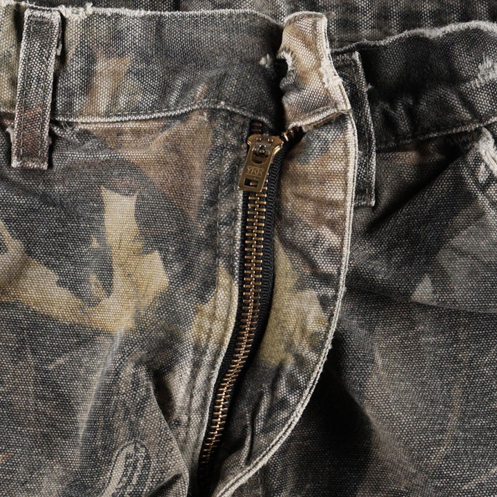 2000'S Carhartt Dungaree Fit Camouflage Pattern Realtree Camo Duck Painter Pants Men's W32 (approx.) cotton Khaki type brown Vintage Second Hand