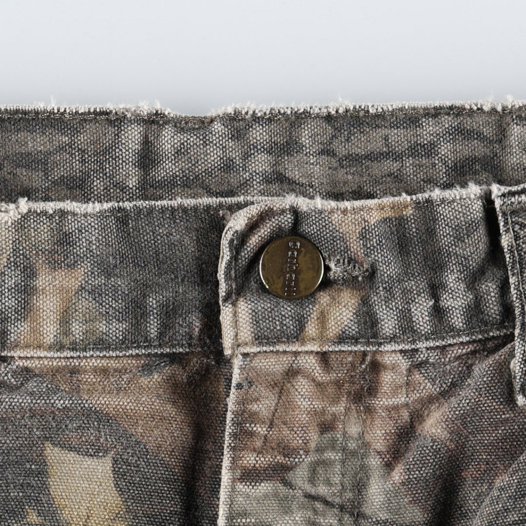 2000'S Carhartt Dungaree Fit Camouflage Pattern Realtree Camo Duck Painter Pants Men's W32 (approx.) cotton Khaki type brown Vintage Second Hand