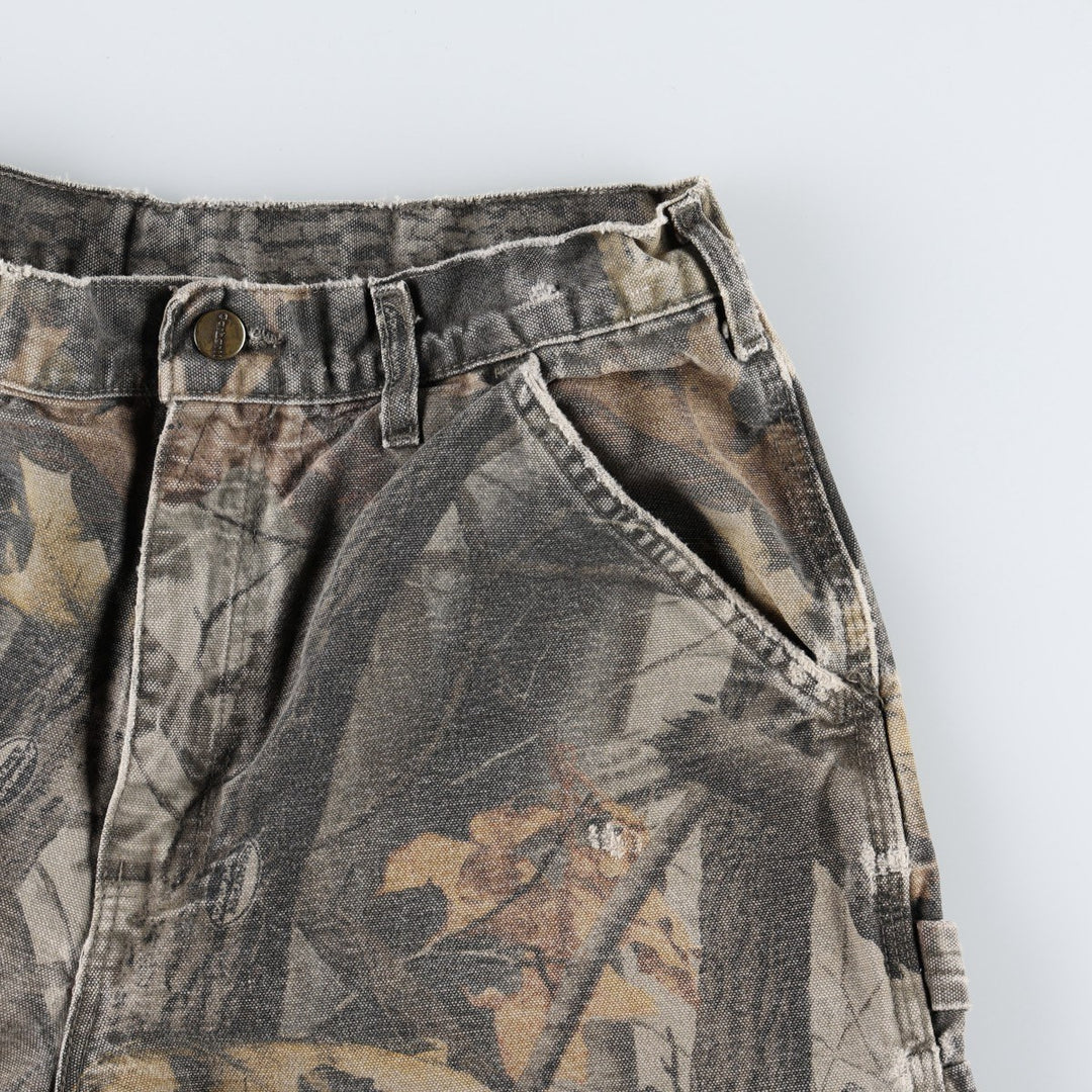 2000'S Carhartt Dungaree Fit Camouflage Pattern Realtree Camo Duck Painter Pants Men's W32 (approx.) cotton Khaki type brown Vintage Second Hand
