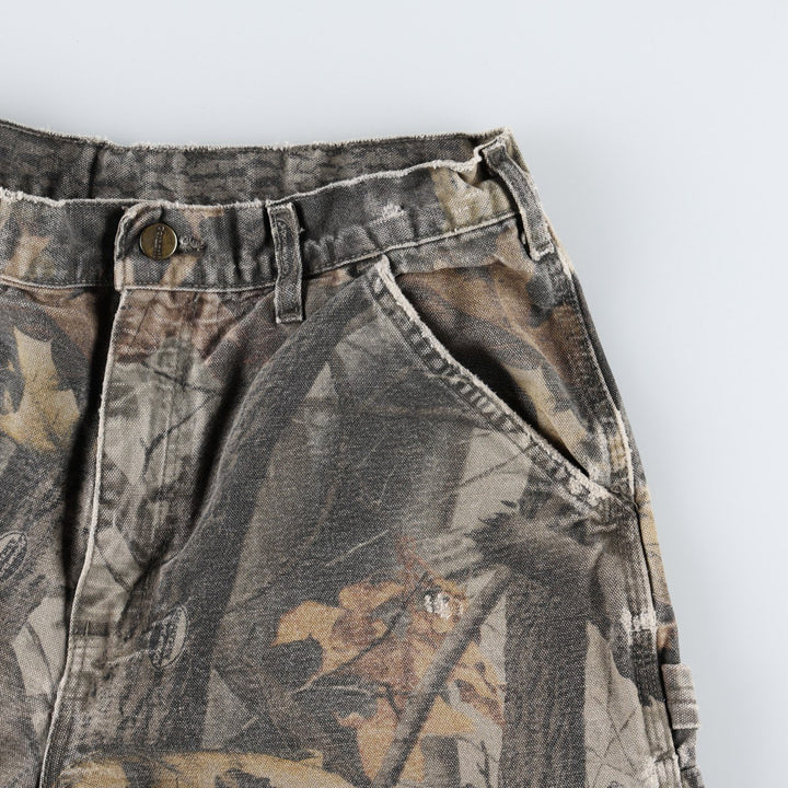2000'S Carhartt Dungaree Fit Camouflage Pattern Realtree Camo Duck Painter Pants Men's W32 (approx.) cotton Khaki type brown Vintage Second Hand