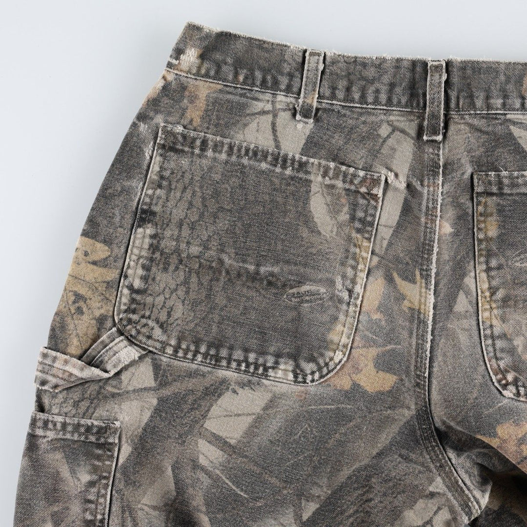 2000'S Carhartt Dungaree Fit Camouflage Pattern Realtree Camo Duck Painter Pants Men's W32 (approx.) cotton Khaki type brown Vintage Second Hand