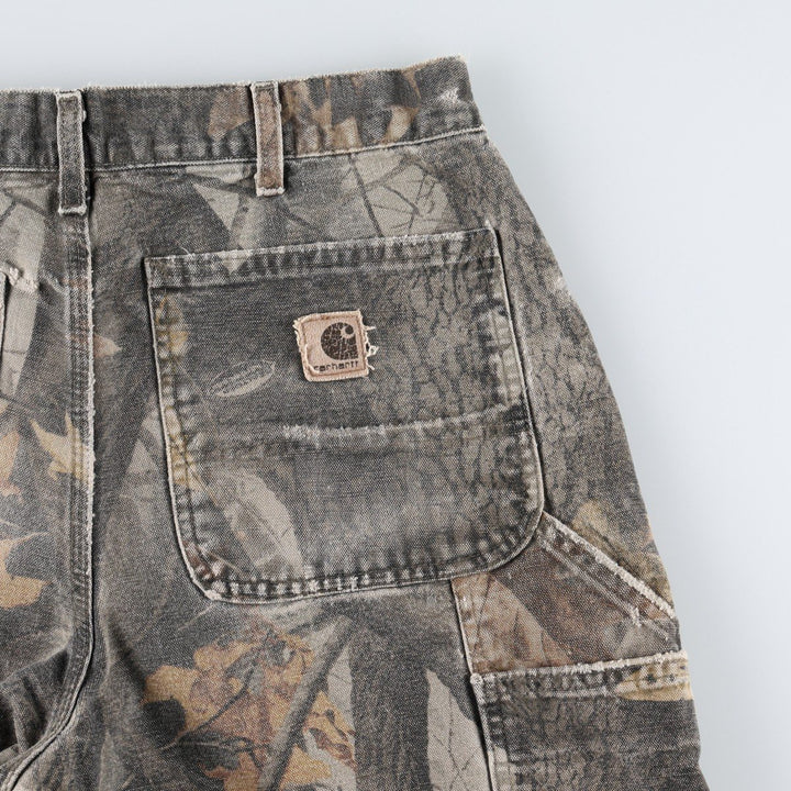 2000'S Carhartt Dungaree Fit Camouflage Pattern Realtree Camo Duck Painter Pants Men's W32 (approx.) cotton Khaki type brown Vintage Second Hand