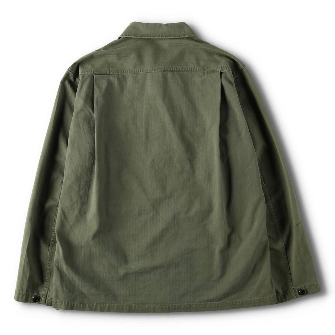 1940'S US Army M-43 Herringbone Military Utility Jacket, Made in USA, Men's Size L (Equivalent), Vintage unclear Khaki type Vintage Second Hand