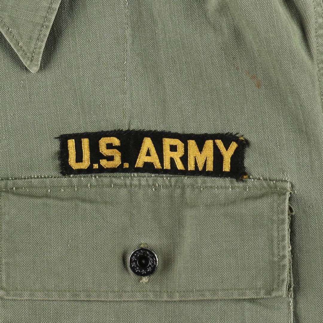 1940'S US Army M-43 Herringbone Military Utility Jacket, Made in USA, Men's Size L (Equivalent), Vintage unclear Khaki type Vintage Second Hand