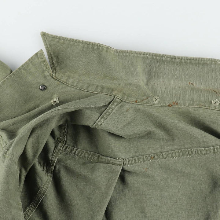 1940'S US Army M-43 Herringbone Military Utility Jacket, Made in USA, Men's Size L (Equivalent), Vintage unclear Khaki type Vintage Second Hand