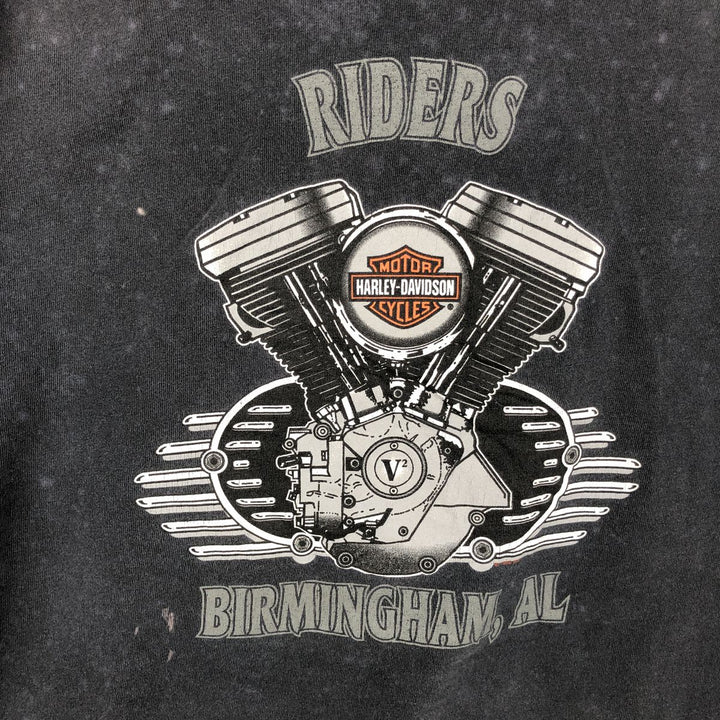 90'S Harley-Davidson Wolf Pattern Motorcycle T-Shirt, Made in USA, Men's Size XL (approx.) cotton navy blue type Vintage Second Hand