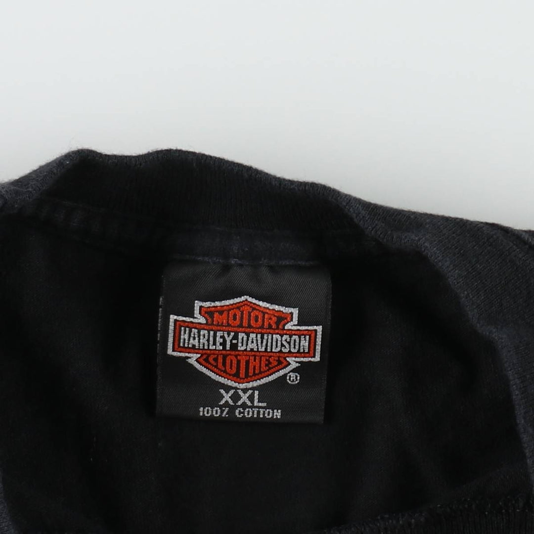 Harley-Davidson Animal Pattern Motorcycle T-Shirt, Made in USA, Men's XXL equivalent. cotton black type Vintage Second Hand