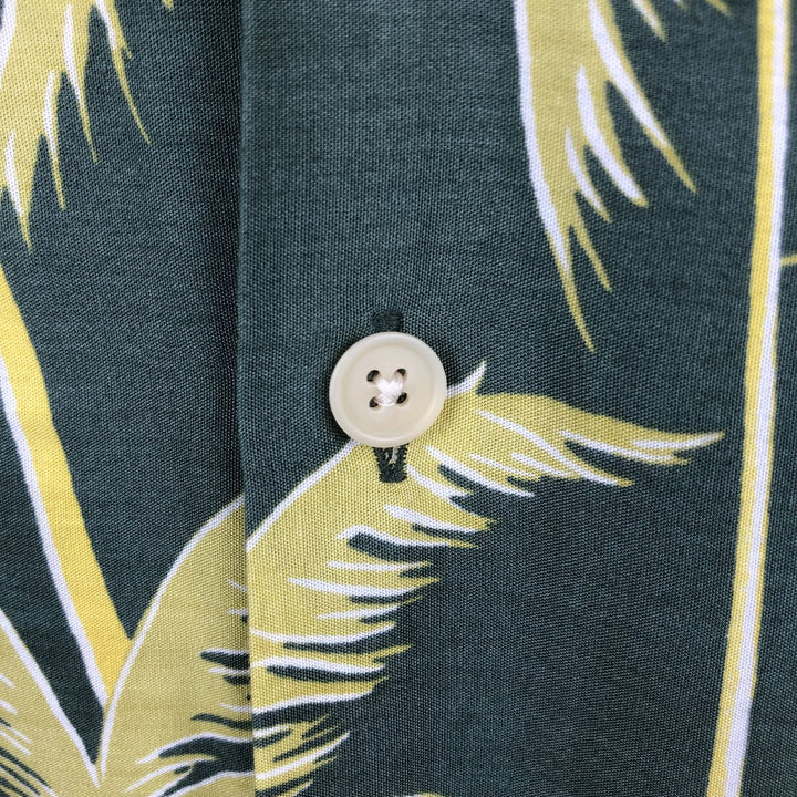 Ralph Lauren Polo Sport All-over Print Open Collar Horizontal Pattern Rayon Aloha Shirt Box Shirt Rayon Green type dark green Vintage Second Hand