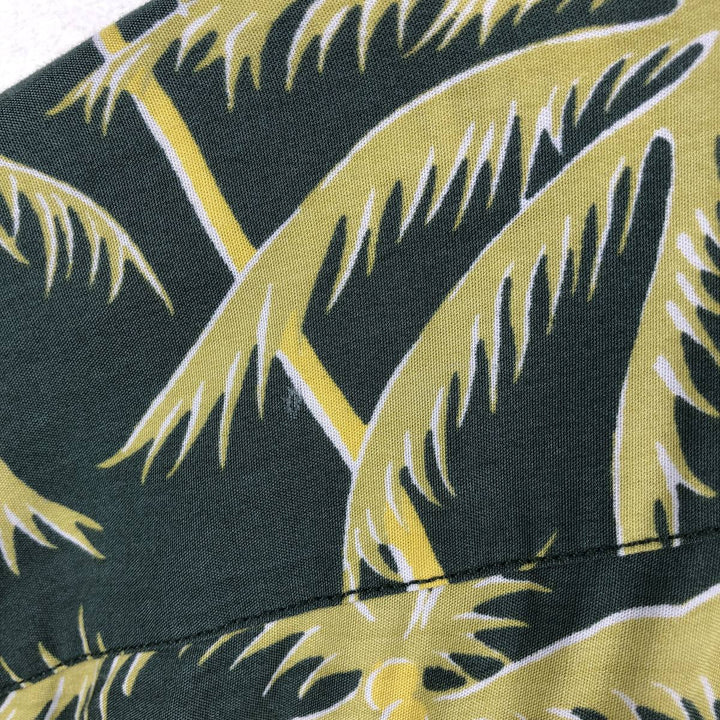 Ralph Lauren Polo Sport All-over Print Open Collar Horizontal Pattern Rayon Aloha Shirt Box Shirt Rayon Green type dark green Vintage Second Hand