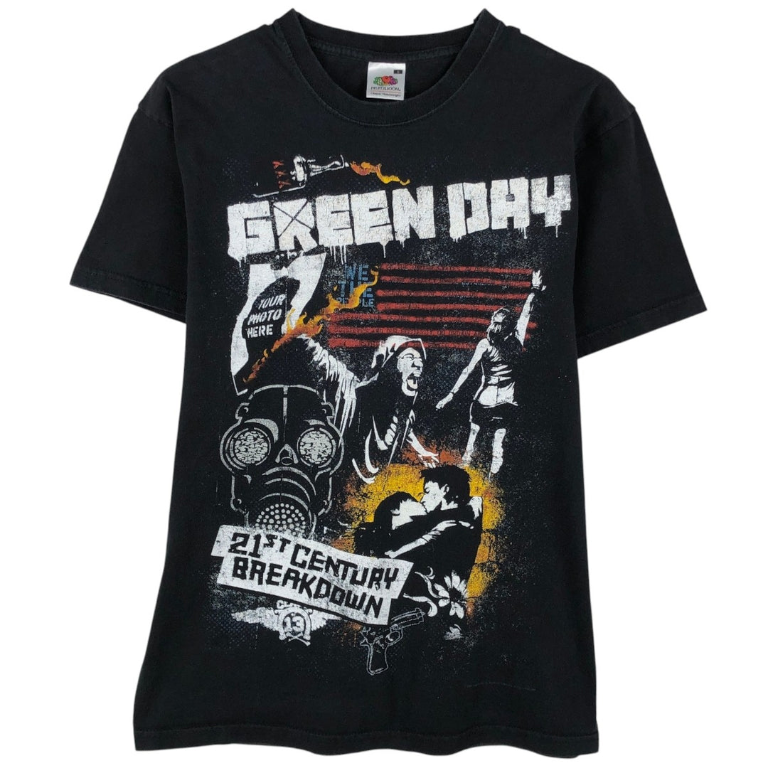 Fruit of the Loom Green Day Band T-shirt (Men's Size S) cotton black type Vintage Second Hand