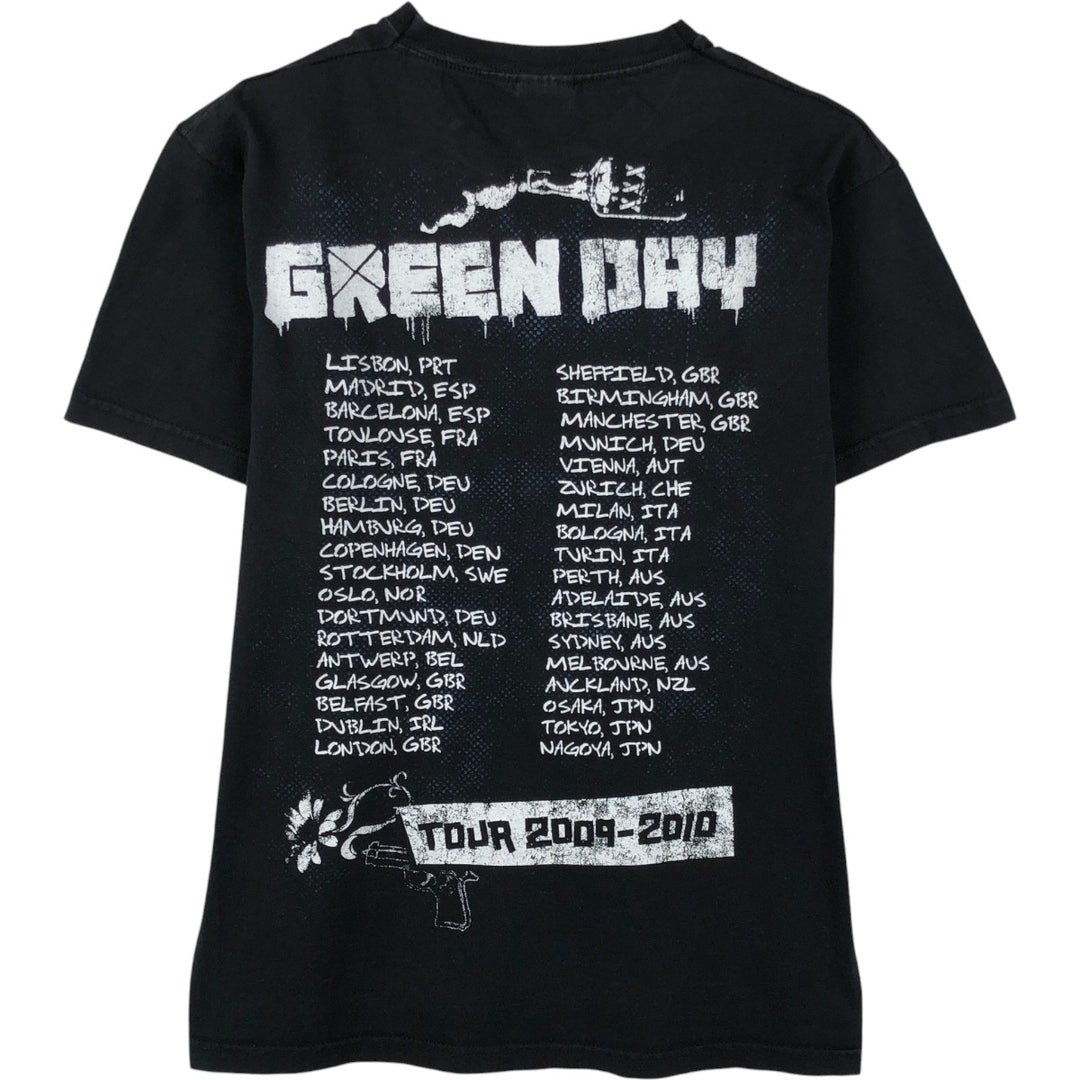 Fruit of the Loom Green Day Band T-shirt (Men's Size S) cotton black type Vintage Second Hand