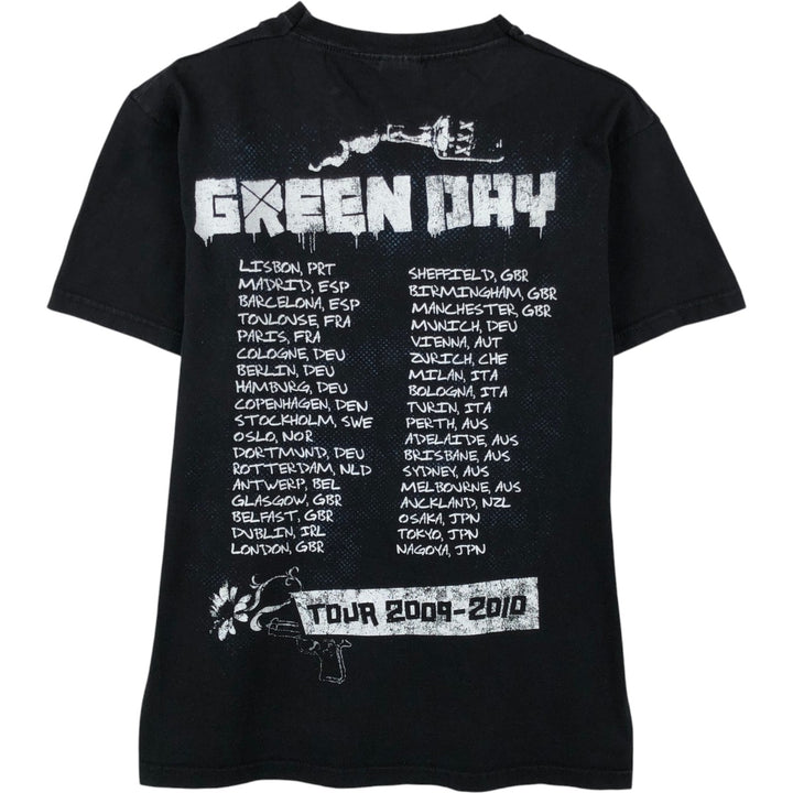 Fruit of the Loom Green Day Band T-shirt (Men's Size S) cotton black type Vintage Second Hand