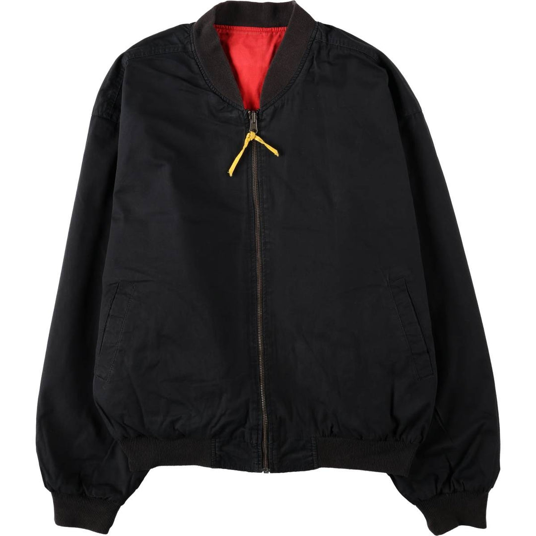 Marlboro reversible back logo cotton blouson, men's size L cotton black type Vintage Second Hand