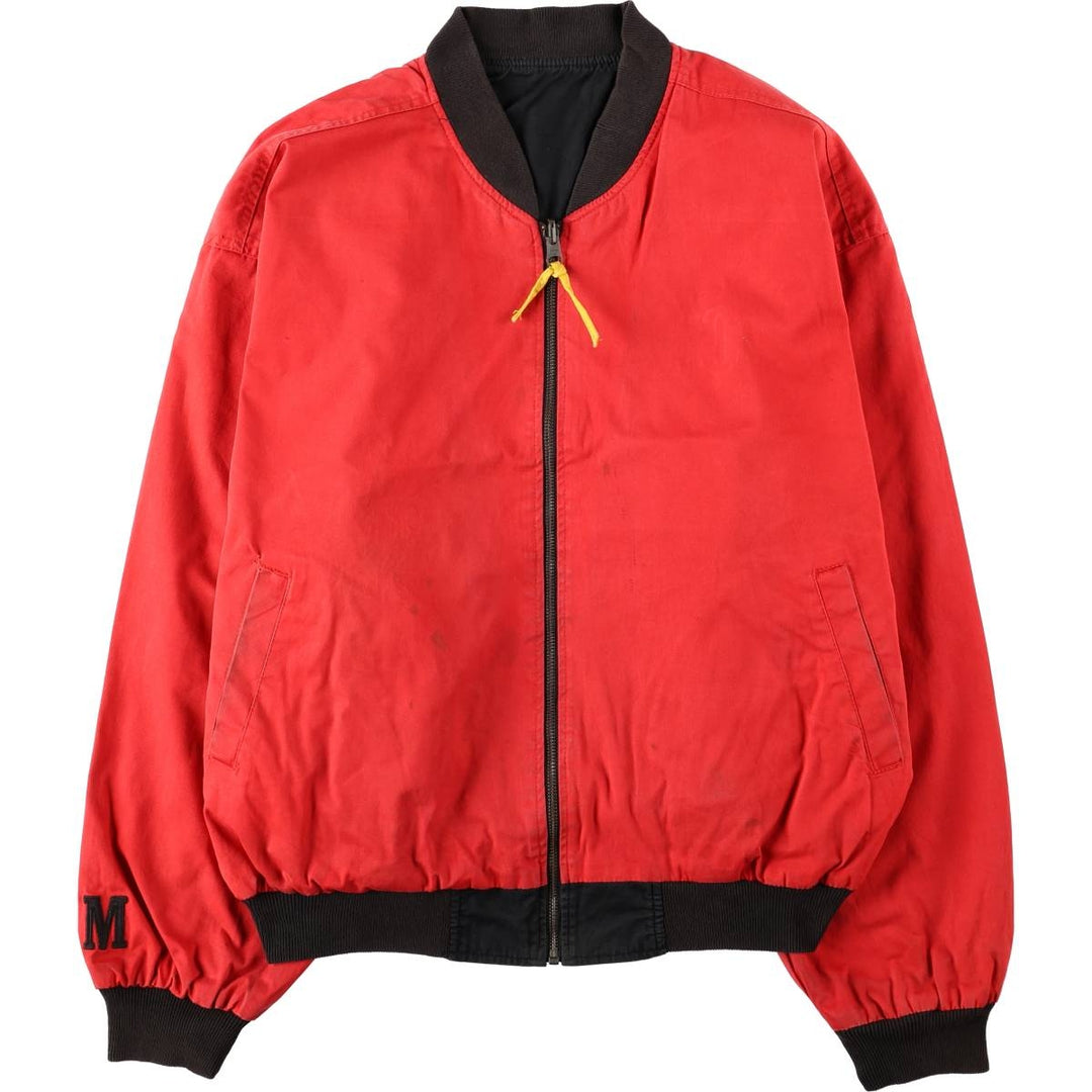 Marlboro reversible back logo cotton blouson, men's size L cotton black type Vintage Second Hand