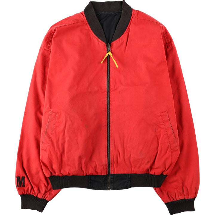 Marlboro reversible back logo cotton blouson, men's size L cotton black type Vintage Second Hand