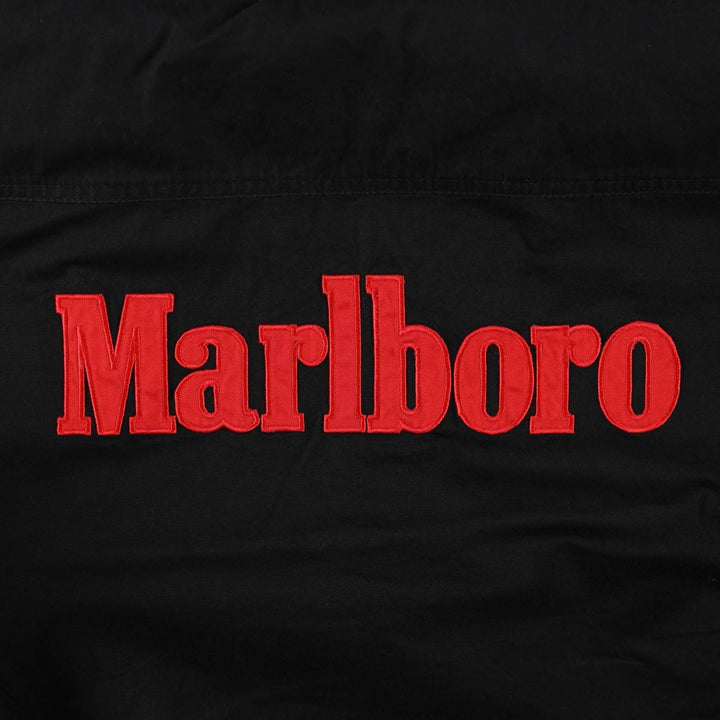 Marlboro reversible back logo cotton blouson, men's size L cotton black type Vintage Second Hand