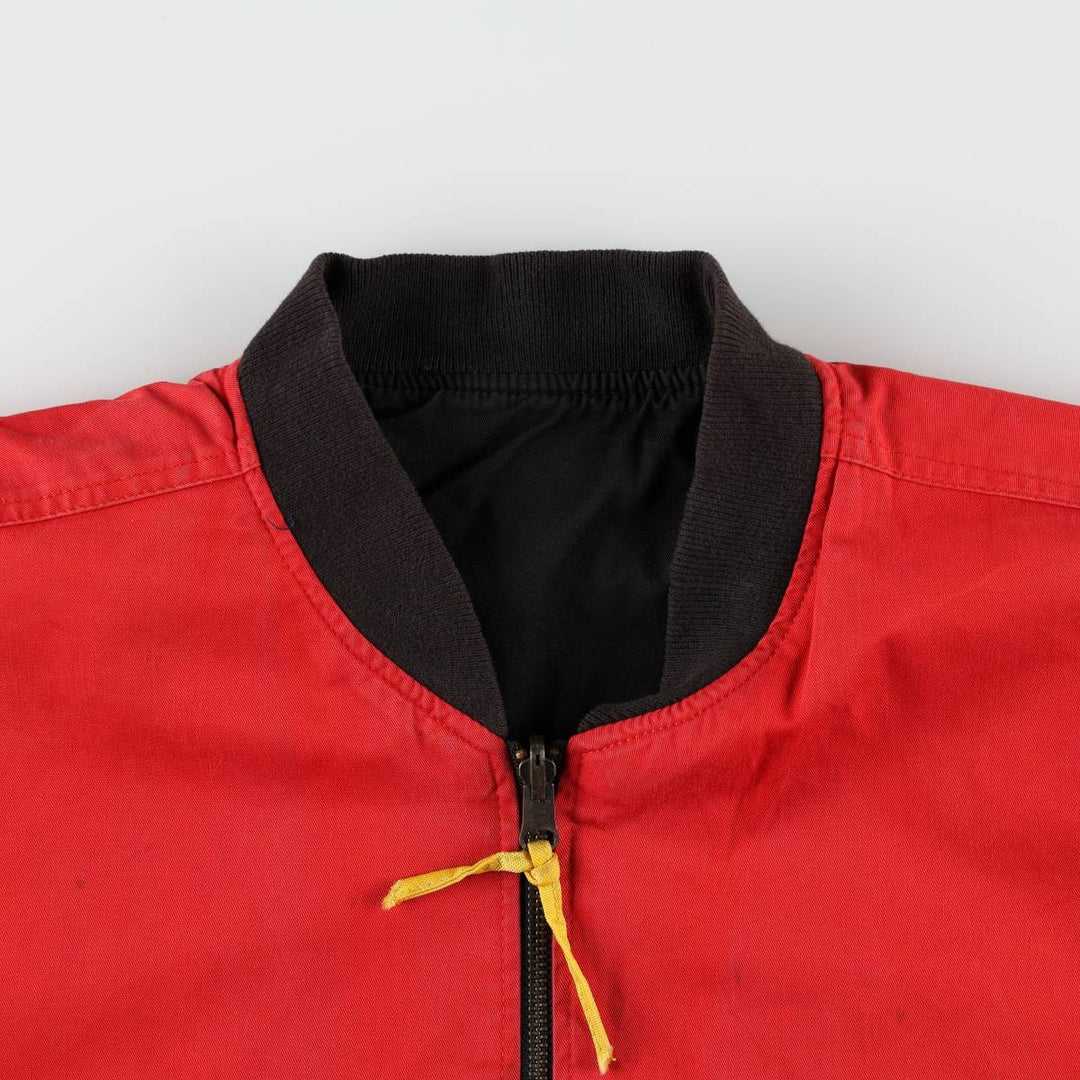 Marlboro reversible back logo cotton blouson, men's size L cotton black type Vintage Second Hand
