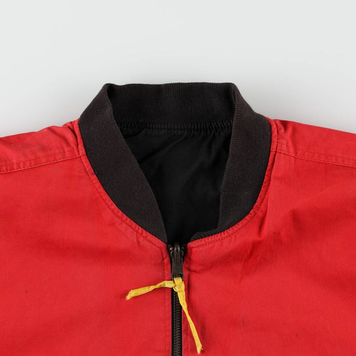 Marlboro reversible back logo cotton blouson, men's size L cotton black type Vintage Second Hand
