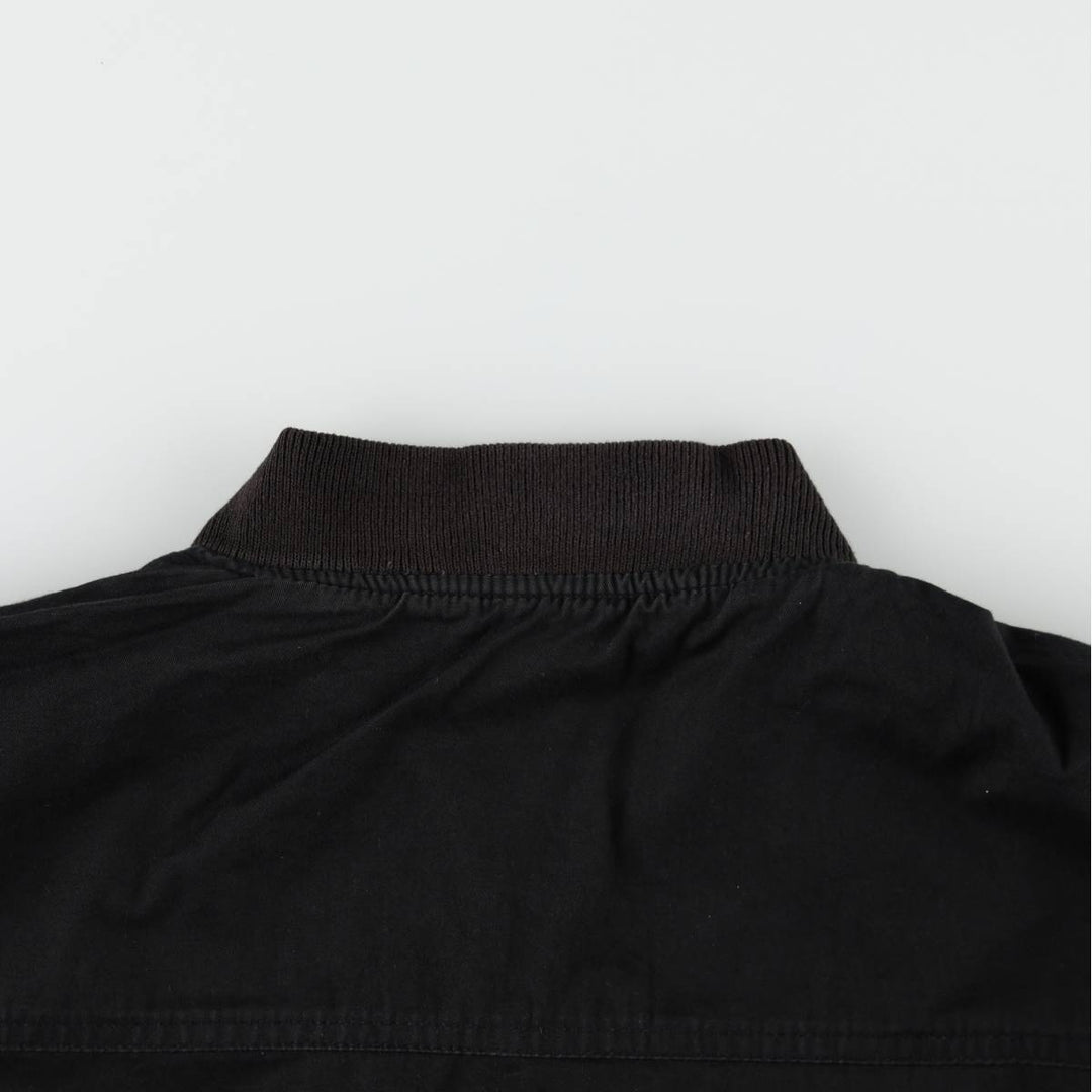 Marlboro reversible back logo cotton blouson, men's size L cotton black type Vintage Second Hand