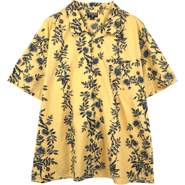 2000'S Ralph Lauren POLO JEANS COMPANY all-over print short-sleeved open-collar cotton shirt, boxy fit, men's size XXL equivalent. cotton yellow type Vintage Second Hand