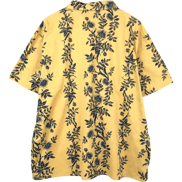 2000'S Ralph Lauren POLO JEANS COMPANY all-over print short-sleeved open-collar cotton shirt, boxy fit, men's size XXL equivalent. cotton yellow type Vintage Second Hand