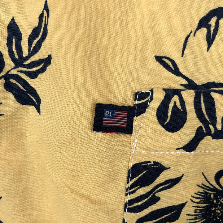 2000'S Ralph Lauren POLO JEANS COMPANY all-over print short-sleeved open-collar cotton shirt, boxy fit, men's size XXL equivalent. cotton yellow type Vintage Second Hand