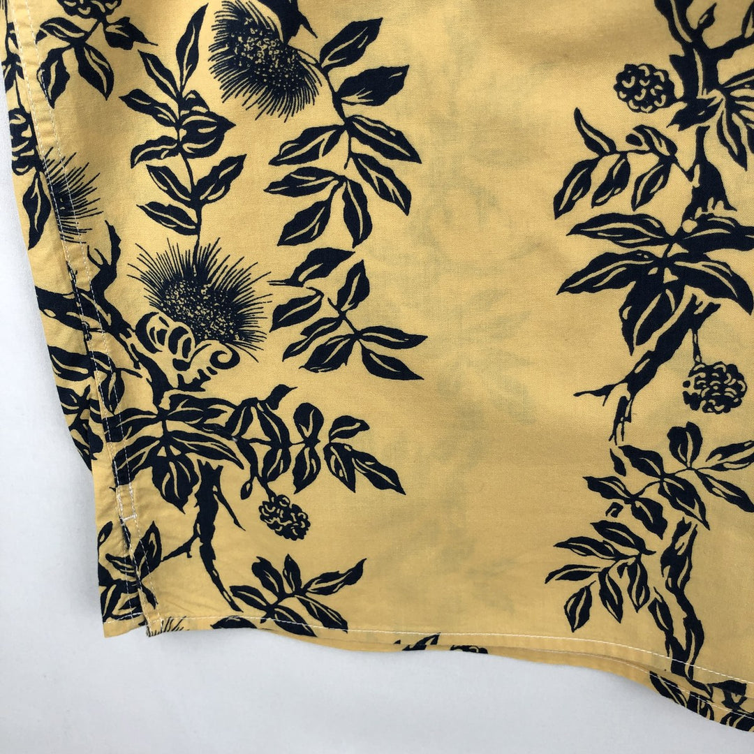 2000'S Ralph Lauren POLO JEANS COMPANY all-over print short-sleeved open-collar cotton shirt, boxy fit, men's size XXL equivalent. cotton yellow type Vintage Second Hand