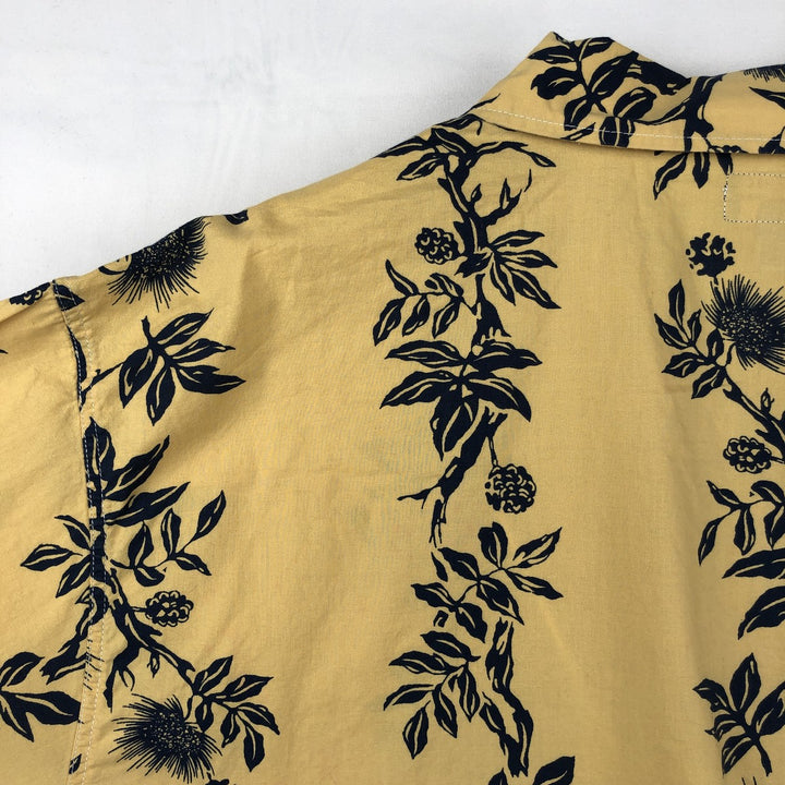 2000'S Ralph Lauren POLO JEANS COMPANY all-over print short-sleeved open-collar cotton shirt, boxy fit, men's size XXL equivalent. cotton yellow type Vintage Second Hand