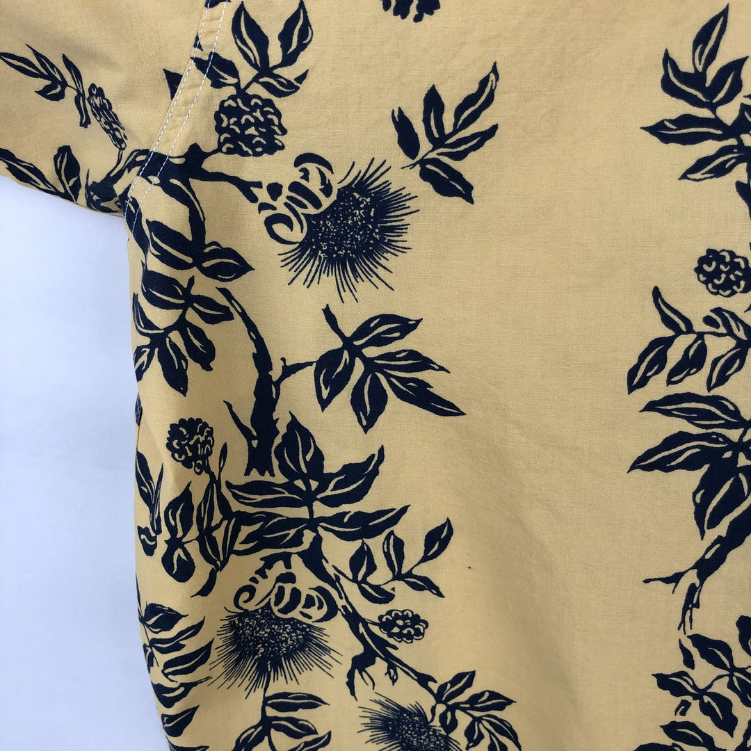 2000'S Ralph Lauren POLO JEANS COMPANY all-over print short-sleeved open-collar cotton shirt, boxy fit, men's size XXL equivalent. cotton yellow type Vintage Second Hand