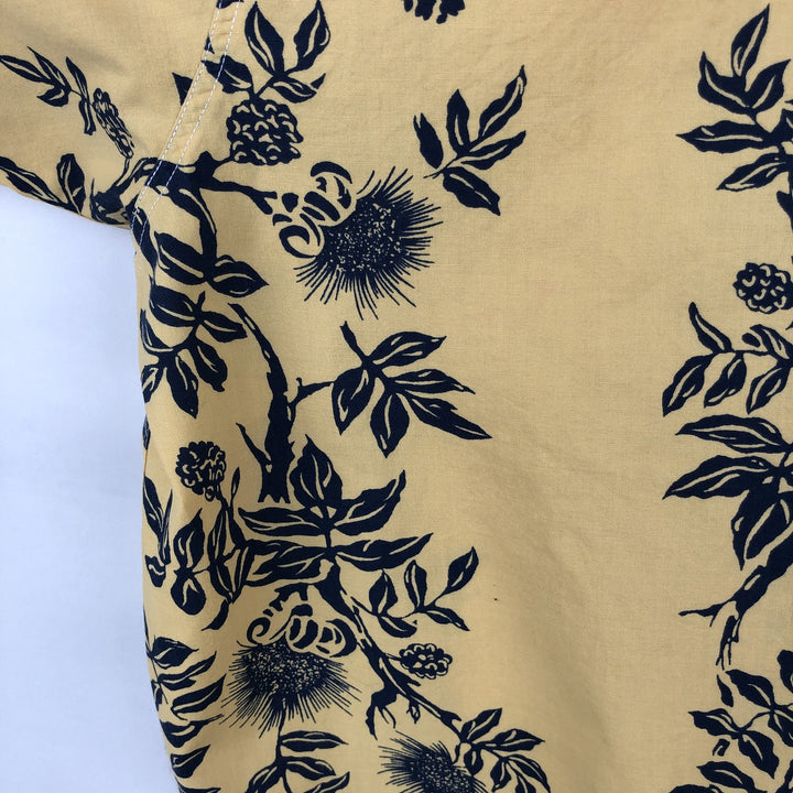 2000'S Ralph Lauren POLO JEANS COMPANY all-over print short-sleeved open-collar cotton shirt, boxy fit, men's size XXL equivalent. cotton yellow type Vintage Second Hand