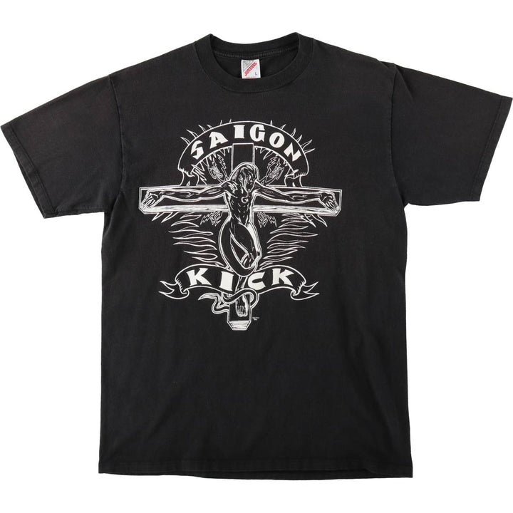 90'S Jerzees SAIGON KICK Band T-Shirt, Made in USA, Men's Size L (approx.), Vintage cotton black type Vintage Second Hand