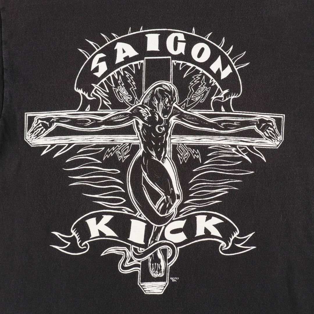 90'S Jerzees SAIGON KICK Band T-Shirt, Made in USA, Men's Size L (approx.), Vintage cotton black type Vintage Second Hand