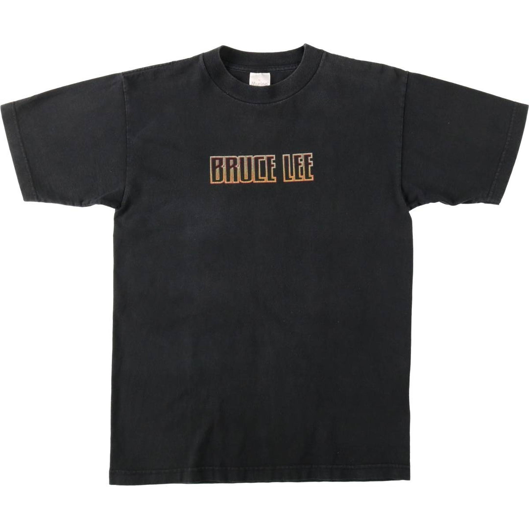 90'S Murina Bruce Lee Print T-Shirt, Made in USA, Men's Size M (Equivalent), Vintage cotton black type Vintage Second Hand