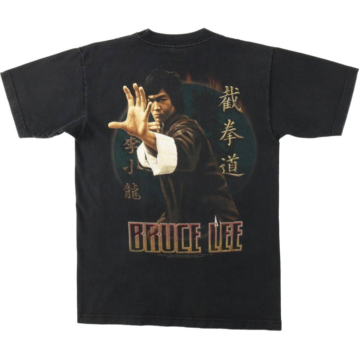 90'S Murina Bruce Lee Print T-Shirt, Made in USA, Men's Size M (Equivalent), Vintage cotton black type Vintage Second Hand