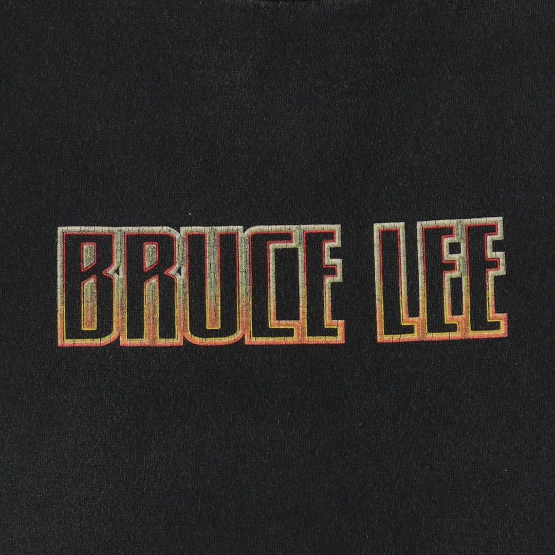 90'S Murina Bruce Lee Print T-Shirt, Made in USA, Men's Size M (Equivalent), Vintage cotton black type Vintage Second Hand
