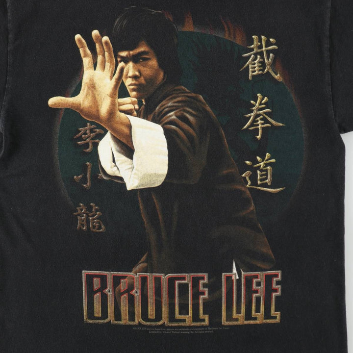 90'S Murina Bruce Lee Print T-Shirt, Made in USA, Men's Size M (Equivalent), Vintage cotton black type Vintage Second Hand