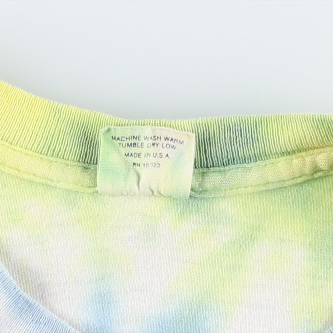 80'S BELTON Skull Pattern Tie-Dye Print T-Shirt, Made in USA, Men's XXL equivalent, Vintage cotton yellow type Vintage Second Hand