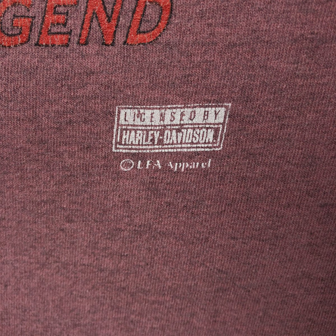 Harley-Davidson Mock Neck Motorcycle Long-Sleeve T-Shirt, Made in USA, Men's Size XL (approx.) unclear red type Vintage Second Hand